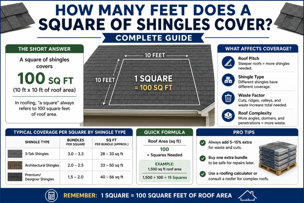 how many feet does a square of shingles cover