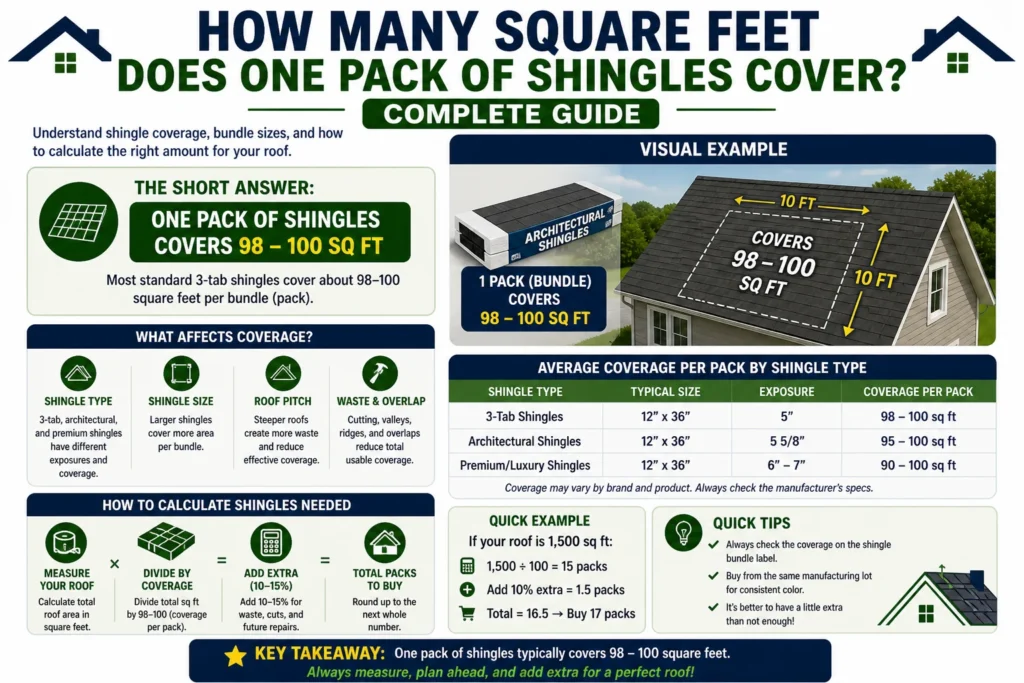 How Many Square Feet Does One Pack of Shingles Cover? Complete Guide