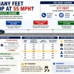 how many feet to stop at 55 mph