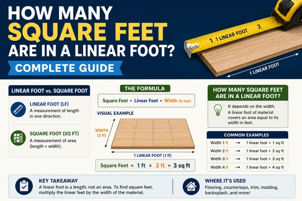 how many square feet are in a linear foot