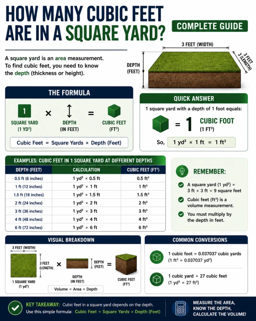 How Many Cubic Feet Are in a Square Yard? Complete Guide