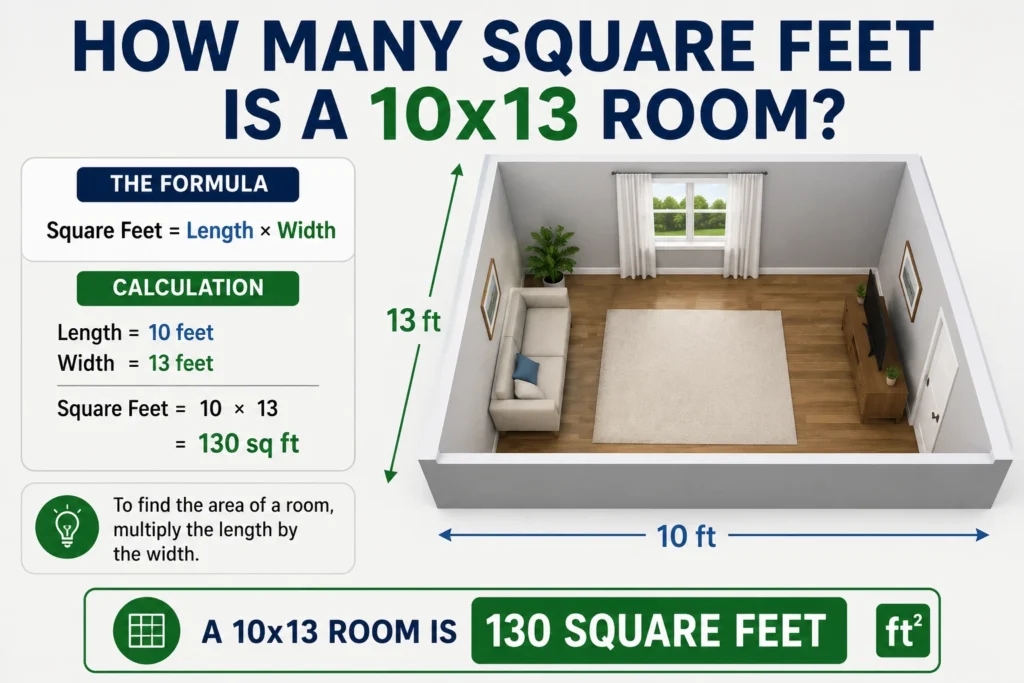 how many square feet is a 10x13 room
